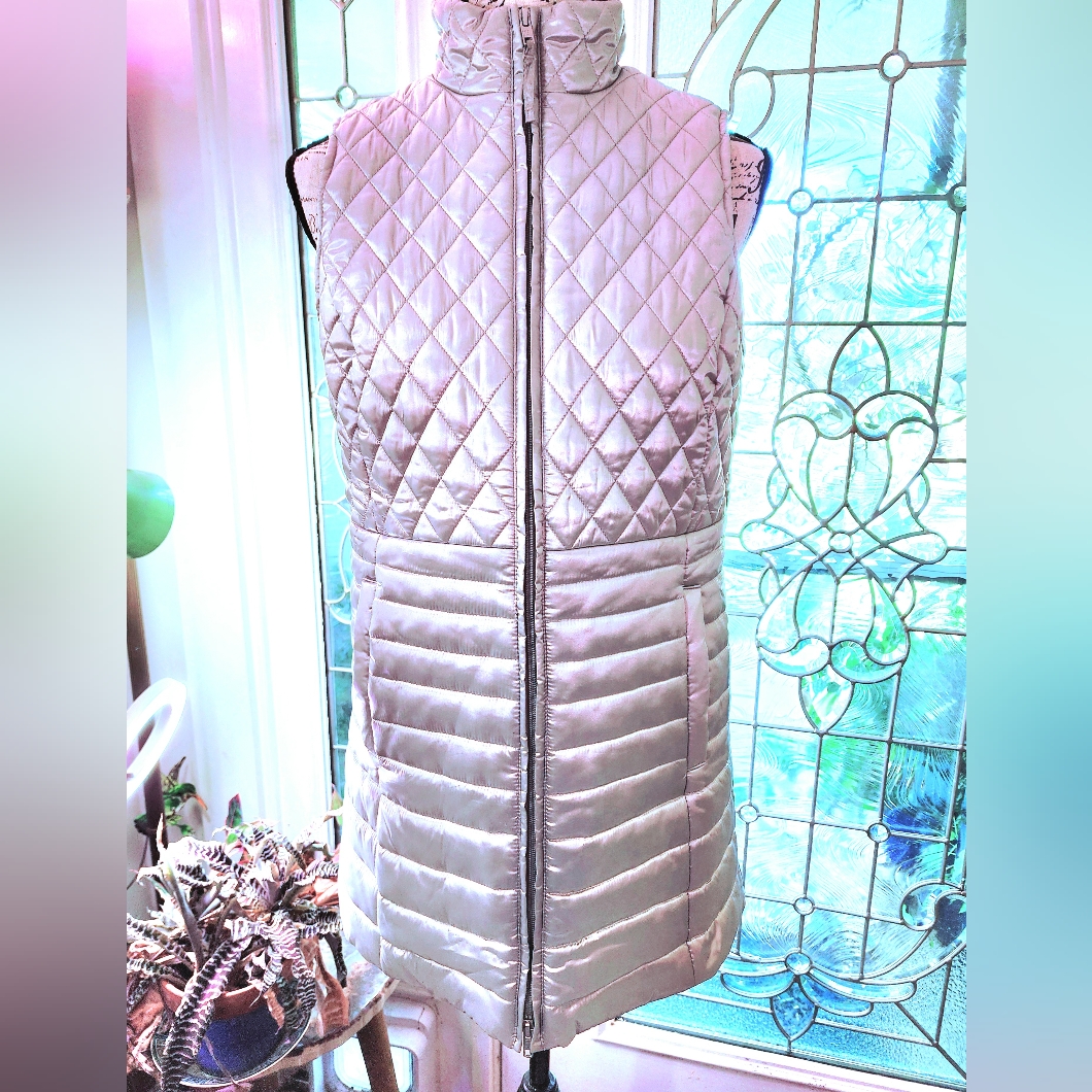Like-New Talbots Longline Soft Silver Vest Sp